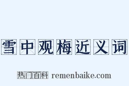 雪中观梅近义词是什么意思的图片